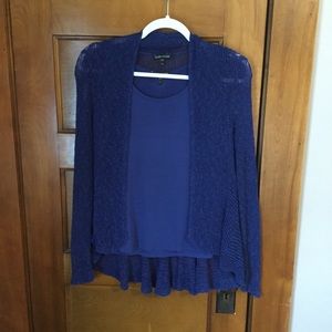 Eileen Fischer Open Knit Cardigan and Tank Set